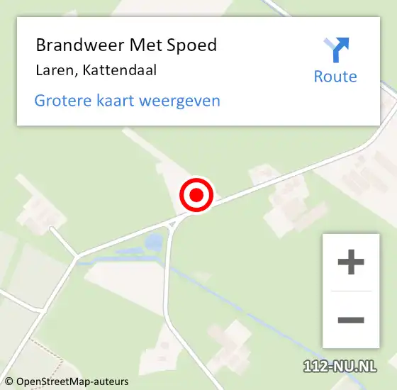 Locatie op kaart van de 112 melding: Brandweer Met Spoed Naar Laren, Kattendaal op 21 december 2023 21:49