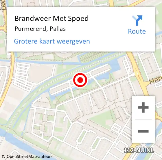 Locatie op kaart van de 112 melding: Brandweer Met Spoed Naar Purmerend, Pallas op 21 december 2023 21:50