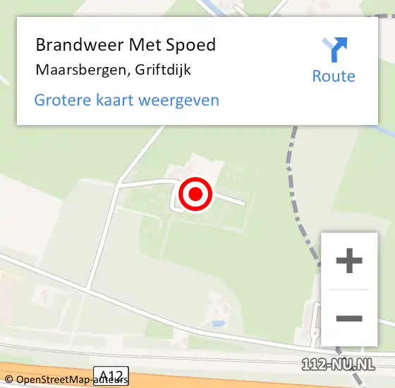 Locatie op kaart van de 112 melding: Brandweer Met Spoed Naar Maarsbergen, Griftdijk op 21 december 2023 21:56