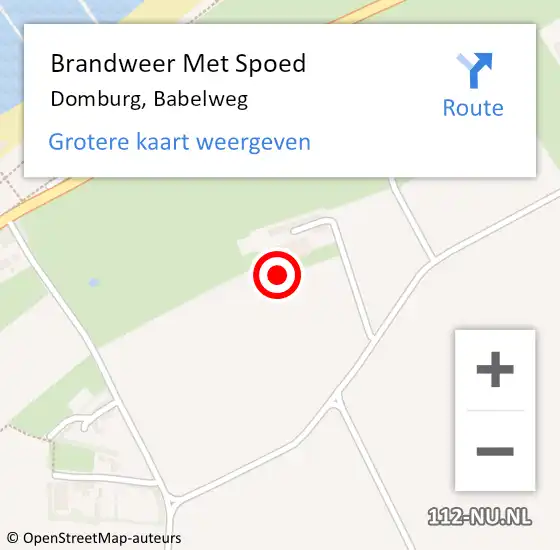 Locatie op kaart van de 112 melding: Brandweer Met Spoed Naar Domburg, Babelweg op 21 december 2023 22:00