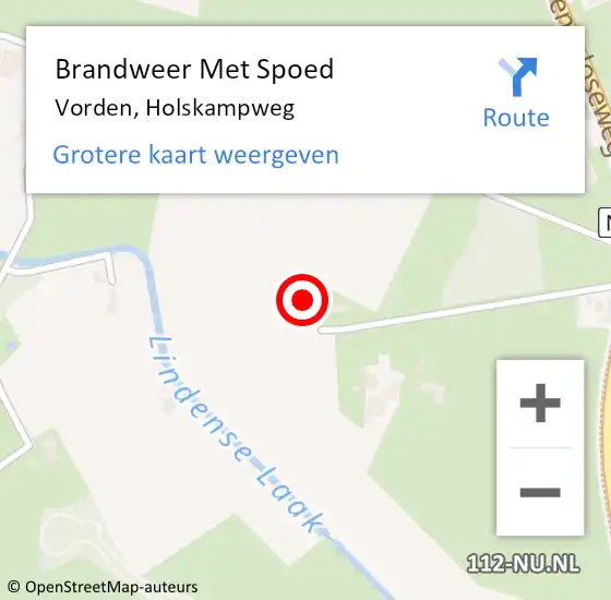 Locatie op kaart van de 112 melding: Brandweer Met Spoed Naar Vorden, Holskampweg op 21 december 2023 22:09