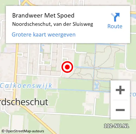 Locatie op kaart van de 112 melding: Brandweer Met Spoed Naar Noordscheschut, van der Sluisweg op 21 december 2023 22:27