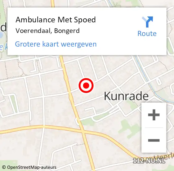 Locatie op kaart van de 112 melding: Ambulance Met Spoed Naar Voerendaal, Bongerd op 19 september 2014 11:19