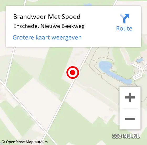 Locatie op kaart van de 112 melding: Brandweer Met Spoed Naar Enschede, Nieuwe Beekweg op 21 december 2023 22:35