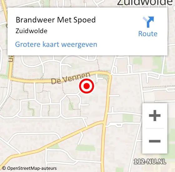 Locatie op kaart van de 112 melding: Brandweer Met Spoed Naar Zuidwolde op 21 december 2023 22:37