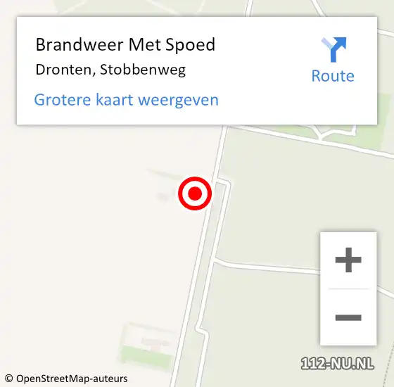 Locatie op kaart van de 112 melding: Brandweer Met Spoed Naar Dronten, Stobbenweg op 21 december 2023 22:49