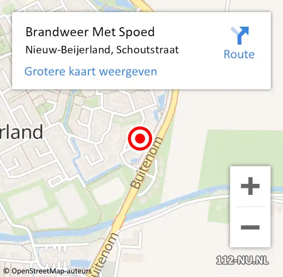 Locatie op kaart van de 112 melding: Brandweer Met Spoed Naar Nieuw-Beijerland, Schoutstraat op 21 december 2023 23:32