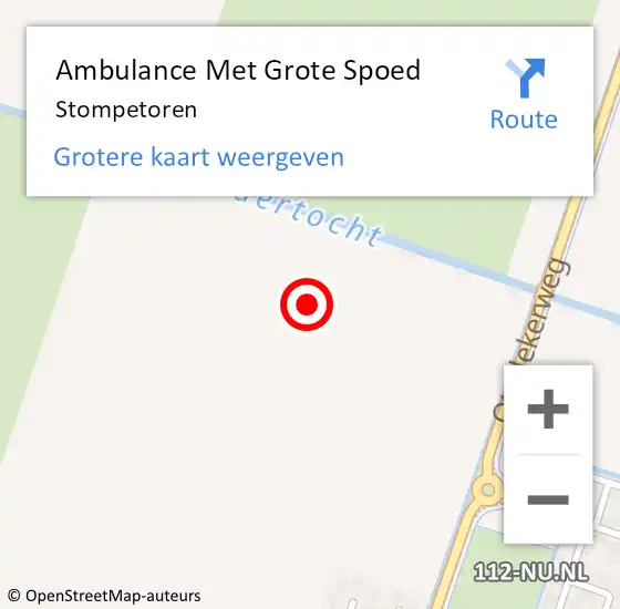 Locatie op kaart van de 112 melding: Ambulance Met Grote Spoed Naar Stompetoren op 21 december 2023 23:41