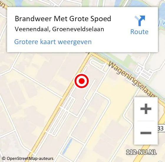 Locatie op kaart van de 112 melding: Brandweer Met Grote Spoed Naar Veenendaal, Groeneveldselaan op 22 december 2023 01:47