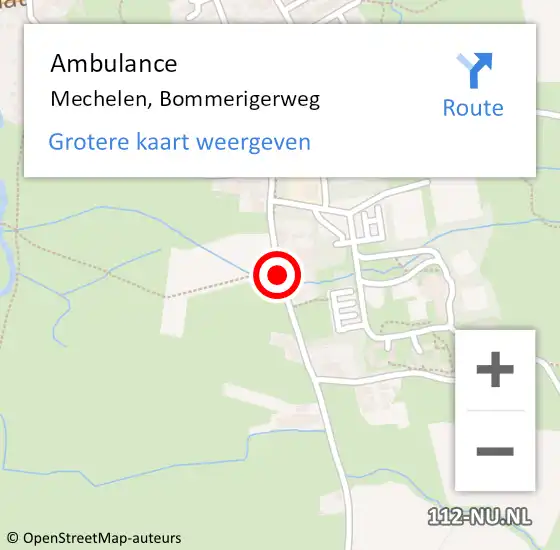 Locatie op kaart van de 112 melding: Ambulance Mechelen, Bommerigerweg op 19 september 2014 11:33