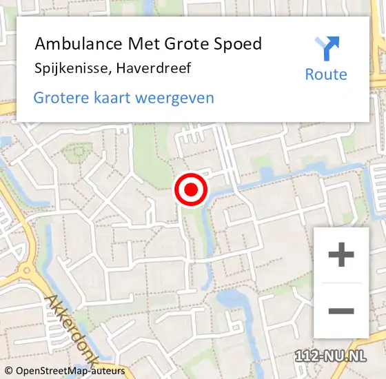 Locatie op kaart van de 112 melding: Ambulance Met Grote Spoed Naar Spijkenisse, Haverdreef op 22 december 2023 03:52