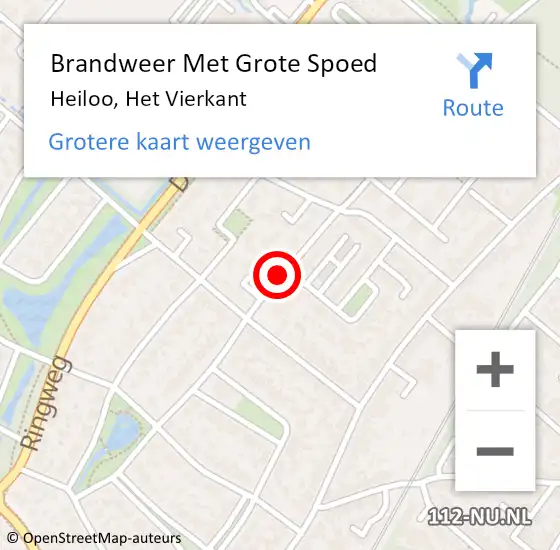 Locatie op kaart van de 112 melding: Brandweer Met Grote Spoed Naar Heiloo, Het Vierkant op 19 september 2014 11:37