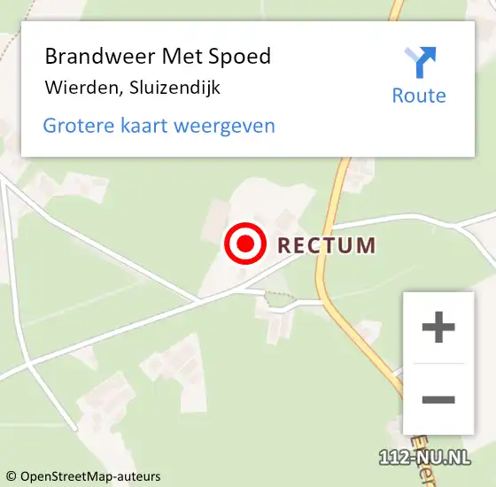 Locatie op kaart van de 112 melding: Brandweer Met Spoed Naar Wierden, Sluizendijk op 22 december 2023 06:08