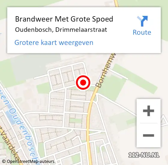 Locatie op kaart van de 112 melding: Brandweer Met Grote Spoed Naar Oudenbosch, Drimmelaarstraat op 19 september 2014 11:40