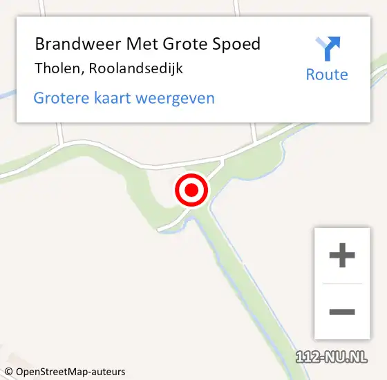 Locatie op kaart van de 112 melding: Brandweer Met Grote Spoed Naar Tholen, Roolandsedijk op 22 december 2023 06:39