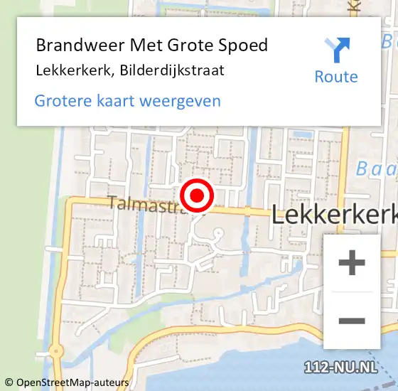 Locatie op kaart van de 112 melding: Brandweer Met Grote Spoed Naar Lekkerkerk, Bilderdijkstraat op 22 december 2023 06:45