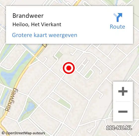 Locatie op kaart van de 112 melding: Brandweer Heiloo, Het Vierkant op 19 september 2014 11:41