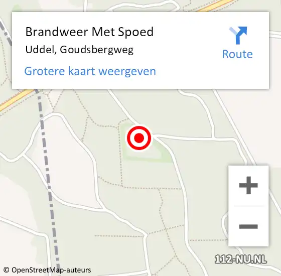 Locatie op kaart van de 112 melding: Brandweer Met Spoed Naar Uddel, Goudsbergweg op 22 december 2023 07:19