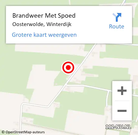 Locatie op kaart van de 112 melding: Brandweer Met Spoed Naar Oosterwolde, Winterdijk op 22 december 2023 07:59