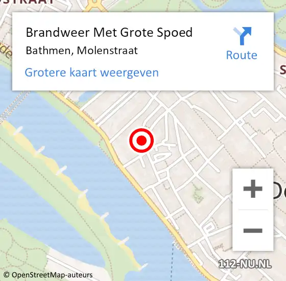 Locatie op kaart van de 112 melding: Brandweer Met Grote Spoed Naar Bathmen, Molenstraat op 22 december 2023 08:00