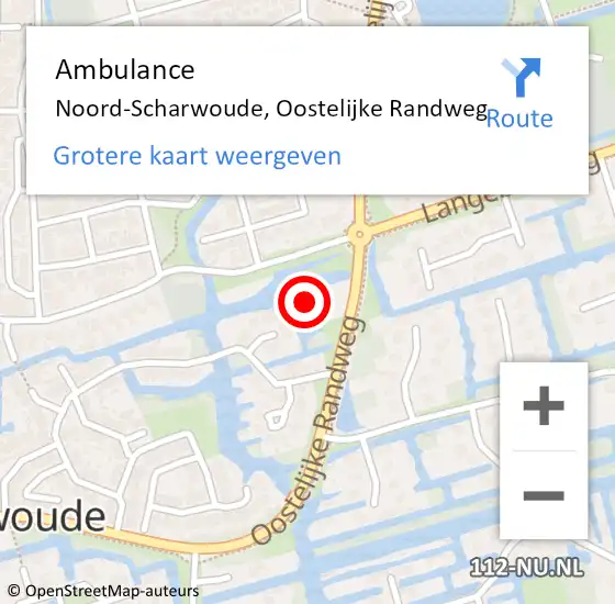 Locatie op kaart van de 112 melding: Ambulance Noord-Scharwoude, Oostelijke Randweg op 22 december 2023 08:18