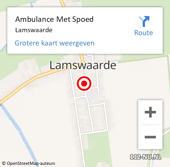 Locatie op kaart van de 112 melding: Ambulance Met Spoed Naar Lamswaarde op 22 december 2023 08:37