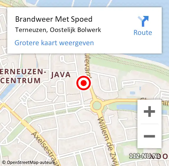 Locatie op kaart van de 112 melding: Brandweer Met Spoed Naar Terneuzen, Oostelijk Bolwerk op 22 december 2023 09:07