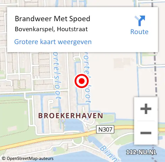 Locatie op kaart van de 112 melding: Brandweer Met Spoed Naar Bovenkarspel, Houtstraat op 19 september 2014 11:55