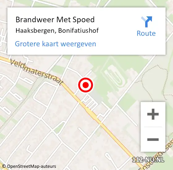 Locatie op kaart van de 112 melding: Brandweer Met Spoed Naar Haaksbergen, Bonifatiushof op 22 december 2023 13:50