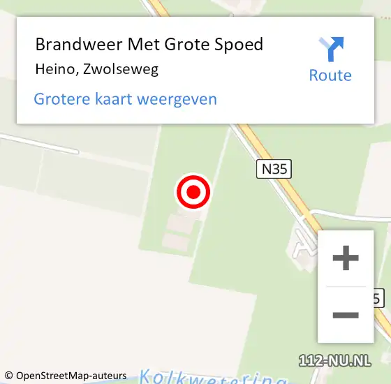 Locatie op kaart van de 112 melding: Brandweer Met Grote Spoed Naar Heino, Zwolseweg op 22 december 2023 14:07