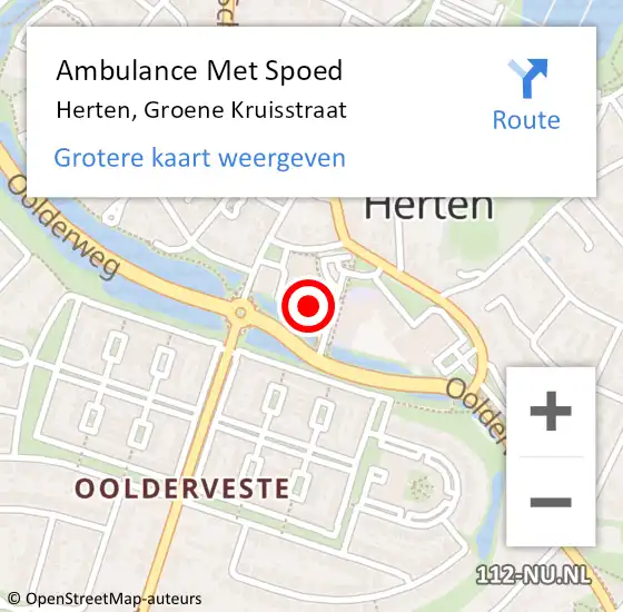 Locatie op kaart van de 112 melding: Ambulance Met Spoed Naar Herten, Groene Kruisstraat op 22 december 2023 16:17