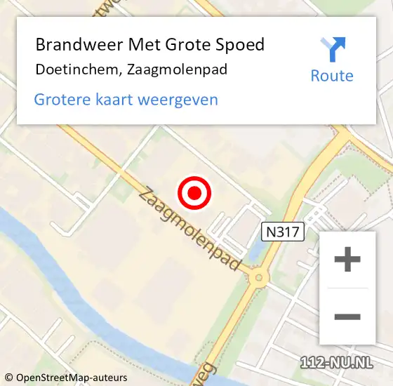 Locatie op kaart van de 112 melding: Brandweer Met Grote Spoed Naar Doetinchem, Zaagmolenpad op 22 december 2023 16:24