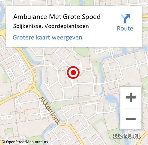 Locatie op kaart van de 112 melding: Ambulance Met Grote Spoed Naar Spijkenisse, Voordeplantsoen op 22 december 2023 16:26