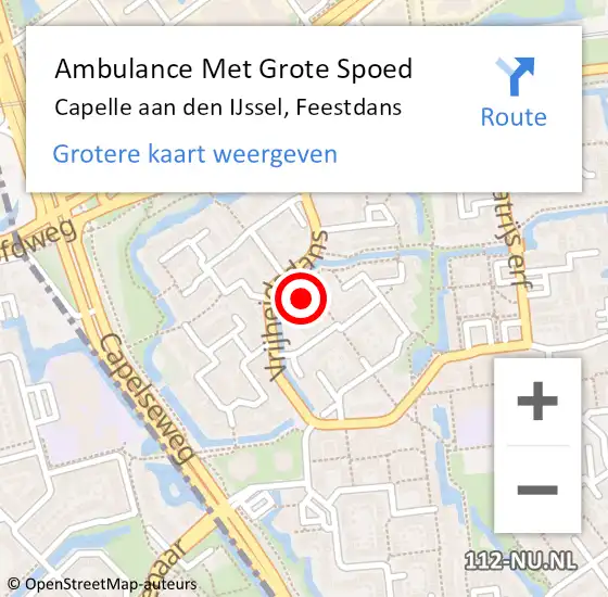 Locatie op kaart van de 112 melding: Ambulance Met Grote Spoed Naar Capelle aan den IJssel, Feestdans op 22 december 2023 16:55