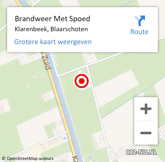 Locatie op kaart van de 112 melding: Brandweer Met Spoed Naar Klarenbeek, Blaarschoten op 22 december 2023 17:17