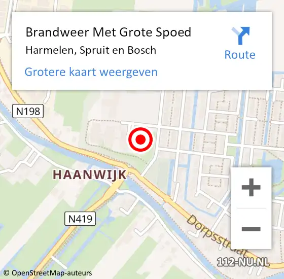 Locatie op kaart van de 112 melding: Brandweer Met Grote Spoed Naar Harmelen, Spruit en Bosch op 22 december 2023 18:22