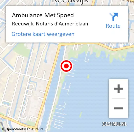 Locatie op kaart van de 112 melding: Ambulance Met Spoed Naar Reeuwijk, Notaris d'Aumerielaan op 22 december 2023 18:35