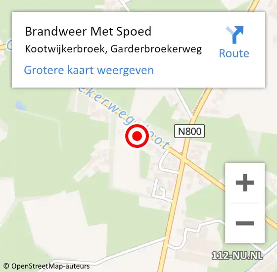Locatie op kaart van de 112 melding: Brandweer Met Spoed Naar Kootwijkerbroek, Garderbroekerweg op 22 december 2023 18:40
