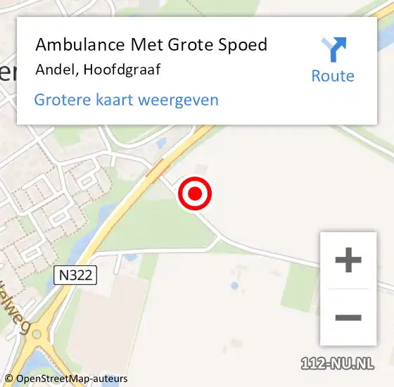 Locatie op kaart van de 112 melding: Ambulance Met Grote Spoed Naar Andel, Hoofdgraaf op 22 december 2023 19:02