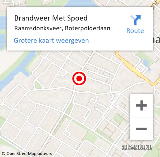 Locatie op kaart van de 112 melding: Brandweer Met Spoed Naar Raamsdonksveer, Boterpolderlaan op 22 december 2023 19:04