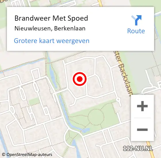 Locatie op kaart van de 112 melding: Brandweer Met Spoed Naar Nieuwleusen, Berkenlaan op 22 december 2023 20:06