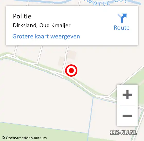 Locatie op kaart van de 112 melding: Politie Dirksland, Oud Kraaijer op 22 december 2023 20:23
