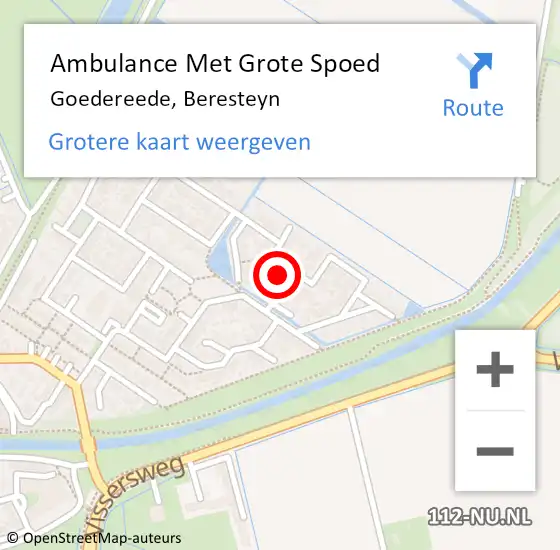 Locatie op kaart van de 112 melding: Ambulance Met Grote Spoed Naar Goedereede, Beresteyn op 22 december 2023 20:55