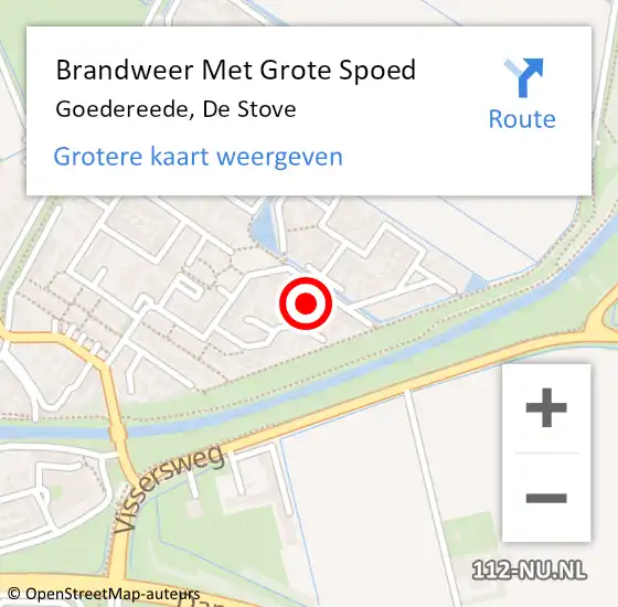 Locatie op kaart van de 112 melding: Brandweer Met Grote Spoed Naar Goedereede, De Stove op 22 december 2023 21:20