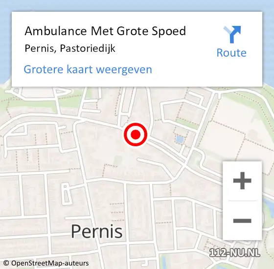 Locatie op kaart van de 112 melding: Ambulance Met Grote Spoed Naar Pernis, Pastoriedijk op 22 december 2023 21:54