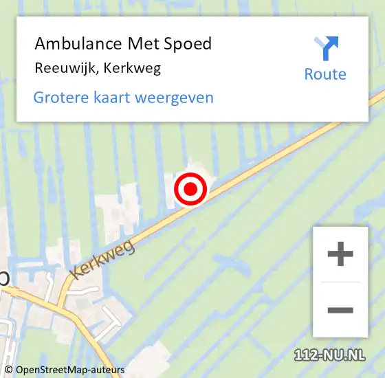 Locatie op kaart van de 112 melding: Ambulance Met Spoed Naar Reeuwijk, Kerkweg op 19 september 2014 12:48