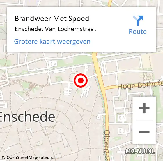 Locatie op kaart van de 112 melding: Brandweer Met Spoed Naar Enschede, Van Lochemstraat op 22 december 2023 23:24