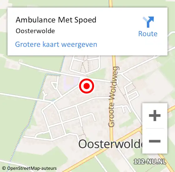 Locatie op kaart van de 112 melding: Ambulance Met Spoed Naar Oosterwolde op 22 december 2023 23:58