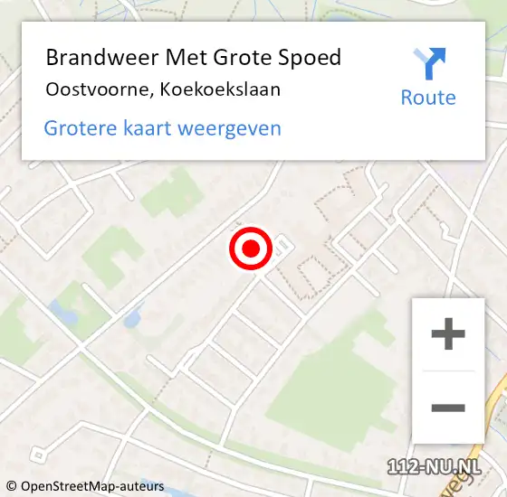 Locatie op kaart van de 112 melding: Brandweer Met Grote Spoed Naar Oostvoorne, Koekoekslaan op 23 december 2023 00:28