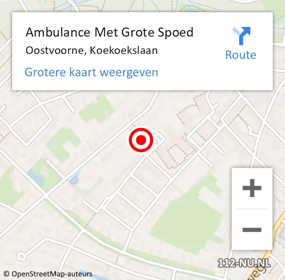 Locatie op kaart van de 112 melding: Ambulance Met Grote Spoed Naar Oostvoorne, Koekoekslaan op 23 december 2023 00:29